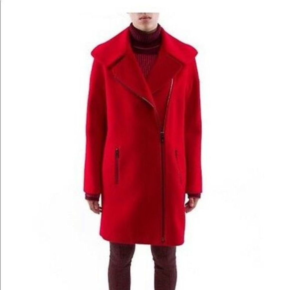 ZAC Zac Posen Julienne Crimson red wool coat